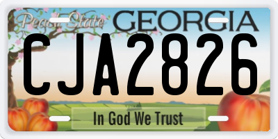 GA license plate CJA2826