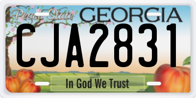 GA license plate CJA2831