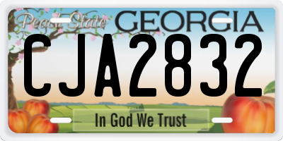 GA license plate CJA2832