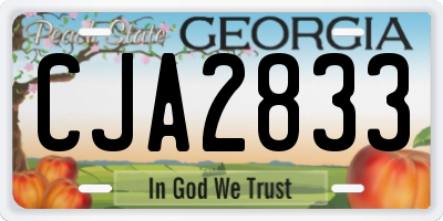 GA license plate CJA2833