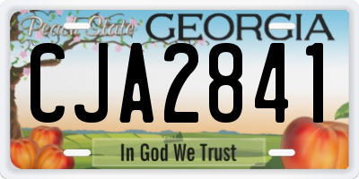 GA license plate CJA2841