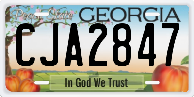 GA license plate CJA2847