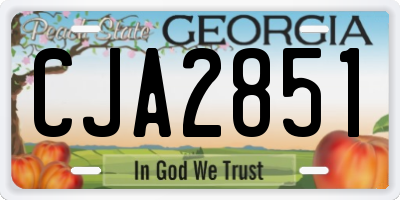 GA license plate CJA2851