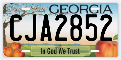 GA license plate CJA2852