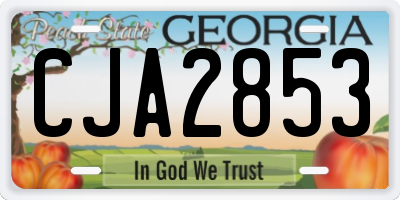 GA license plate CJA2853