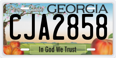 GA license plate CJA2858