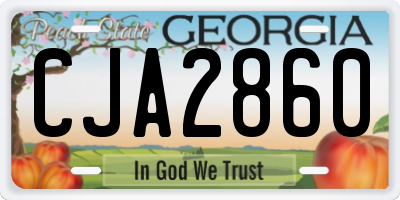 GA license plate CJA2860