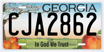 GA license plate CJA2862
