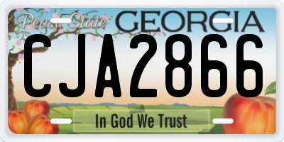 GA license plate CJA2866