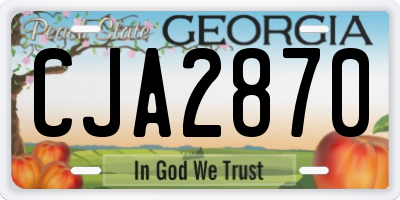 GA license plate CJA2870