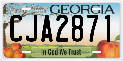 GA license plate CJA2871