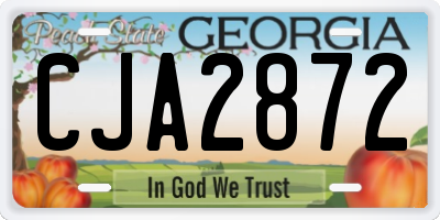 GA license plate CJA2872