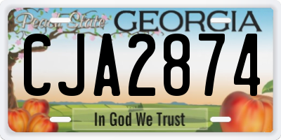 GA license plate CJA2874