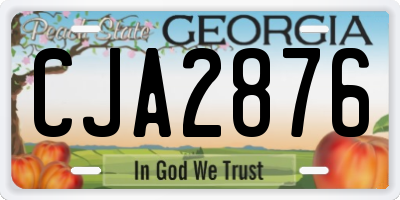 GA license plate CJA2876