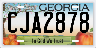 GA license plate CJA2878