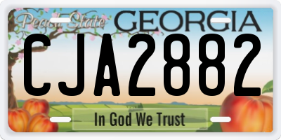 GA license plate CJA2882