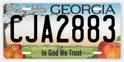 GA license plate CJA2883