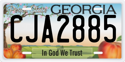 GA license plate CJA2885