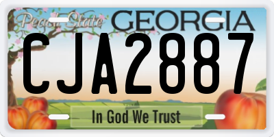GA license plate CJA2887