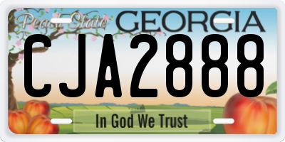 GA license plate CJA2888
