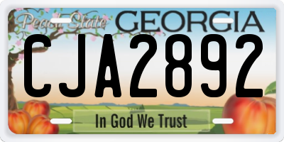 GA license plate CJA2892