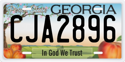 GA license plate CJA2896