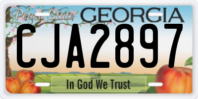 GA license plate CJA2897