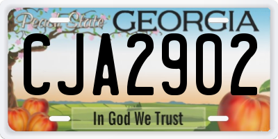 GA license plate CJA2902
