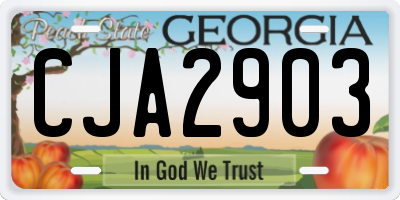 GA license plate CJA2903