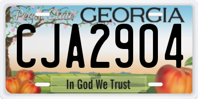 GA license plate CJA2904