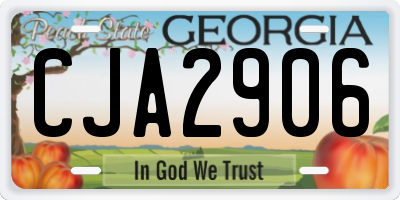 GA license plate CJA2906