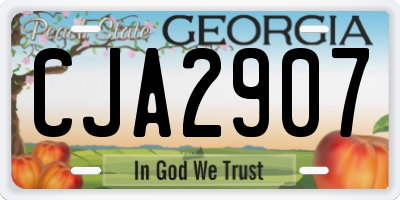 GA license plate CJA2907
