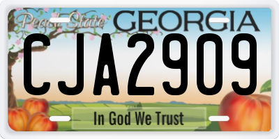 GA license plate CJA2909