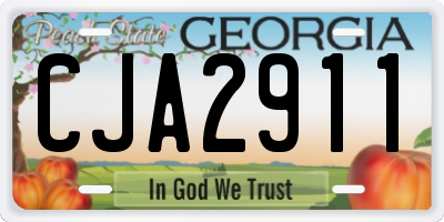 GA license plate CJA2911