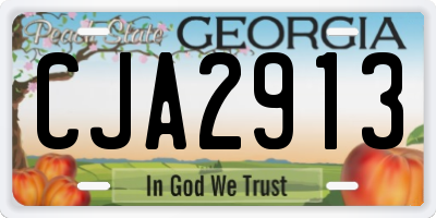 GA license plate CJA2913