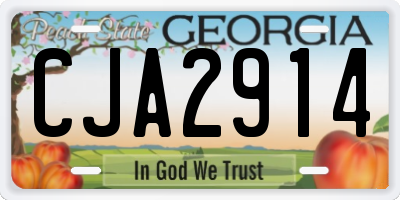 GA license plate CJA2914
