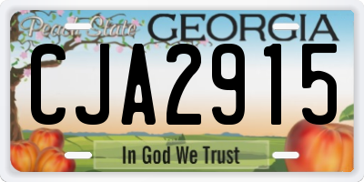 GA license plate CJA2915