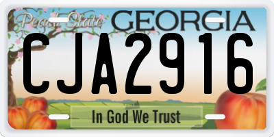 GA license plate CJA2916