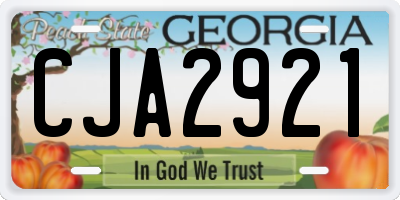 GA license plate CJA2921