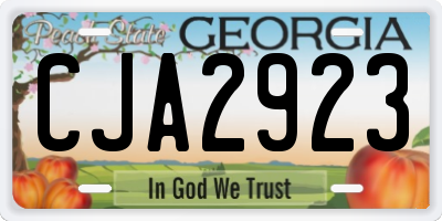 GA license plate CJA2923