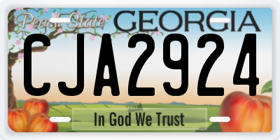 GA license plate CJA2924
