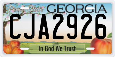 GA license plate CJA2926