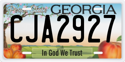 GA license plate CJA2927