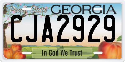 GA license plate CJA2929