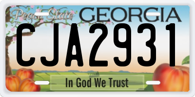 GA license plate CJA2931