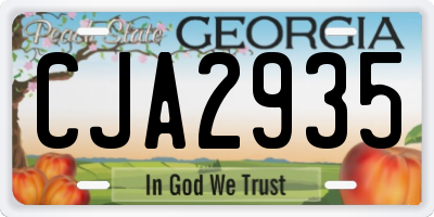 GA license plate CJA2935