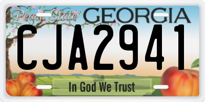 GA license plate CJA2941