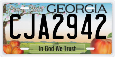 GA license plate CJA2942