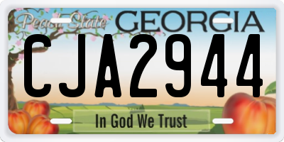 GA license plate CJA2944