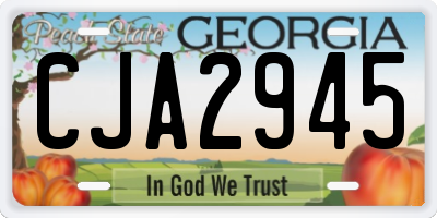 GA license plate CJA2945